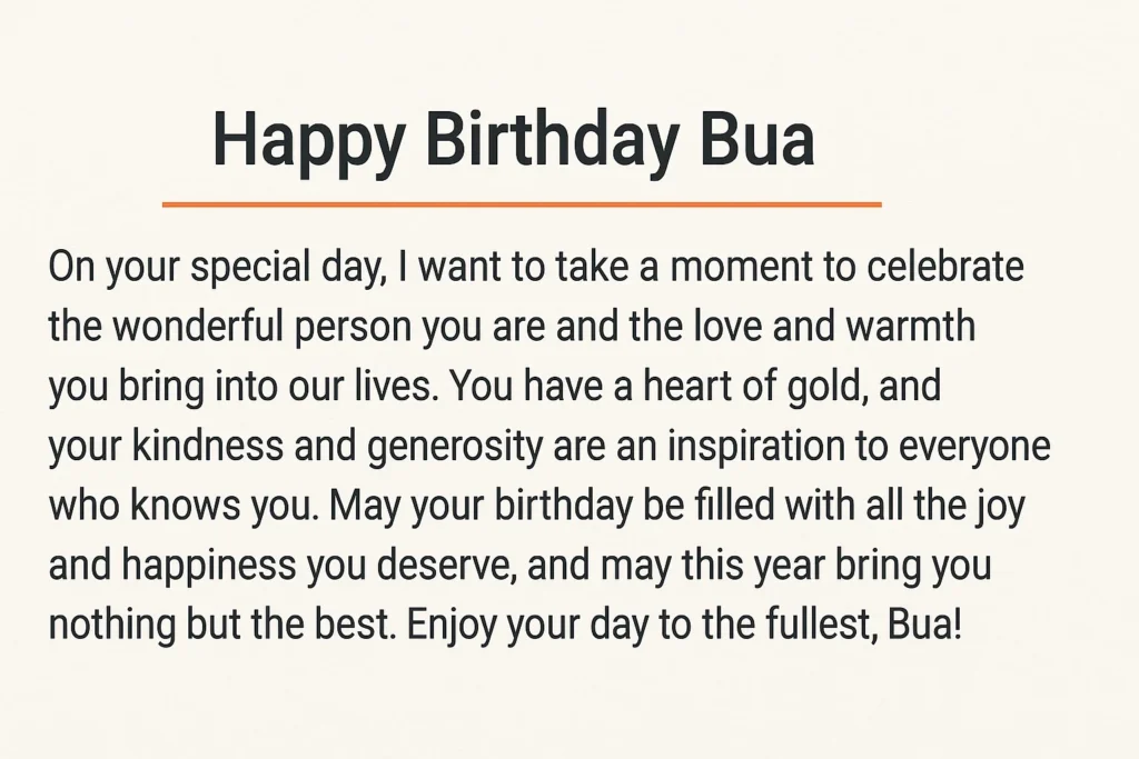 Long Happy Birthday Bua Messages for Greeting Cards