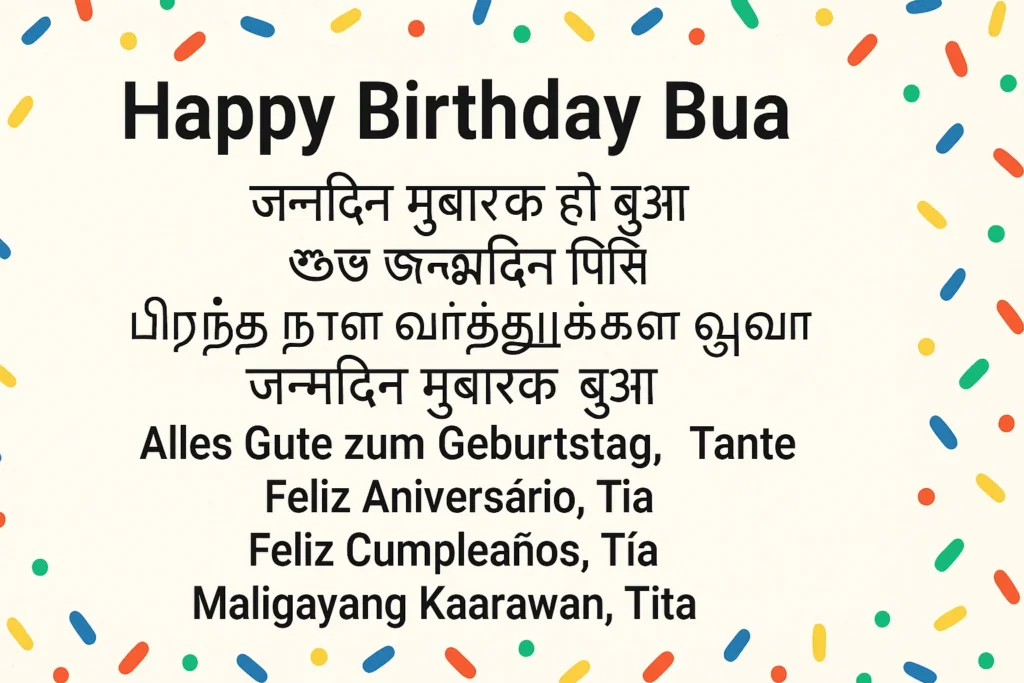 Happy Birthday Bua Wishes in Different Languages