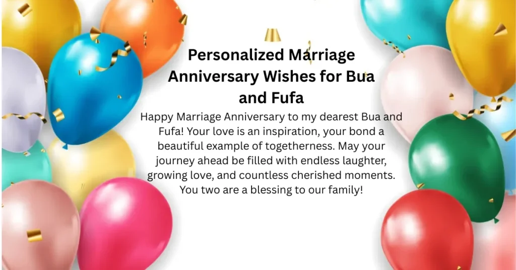 Personalized Marriage Anniversary Wishes for Bua and Fufa