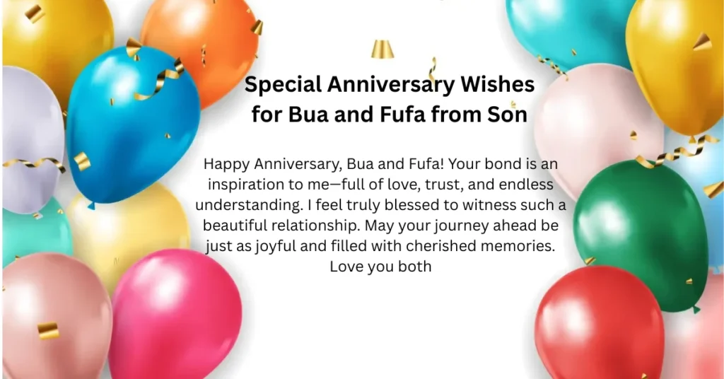 Special Anniversary Wishes for Bua and Fufa from Son
