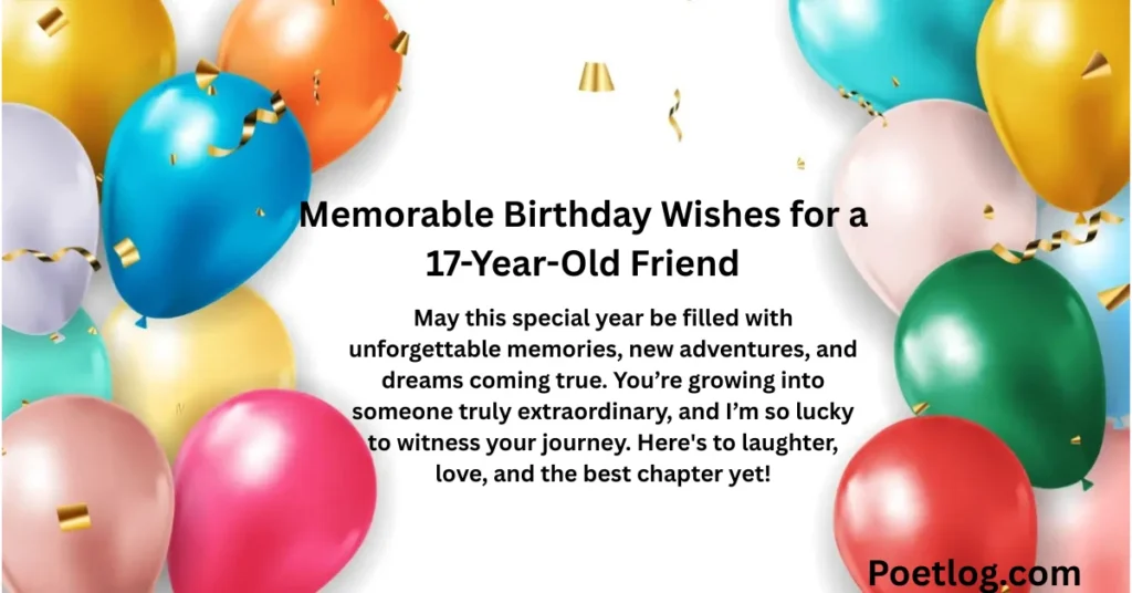 Memorable Birthday Wishes for a 17-Year-Old Friend
