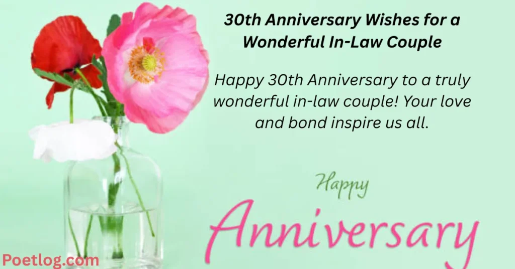 30th Anniversary Wishes for a Wonderful In-Law Couple