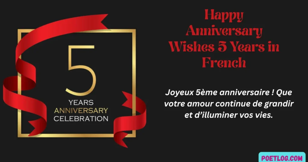Joyeux 5ème anniversaire ! Que votre amour continue de grandir et d’illuminer vos vies.