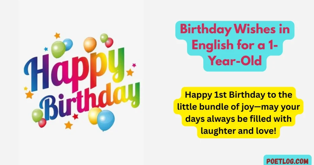 Birthday Wishes in English for a 1-Year-Old