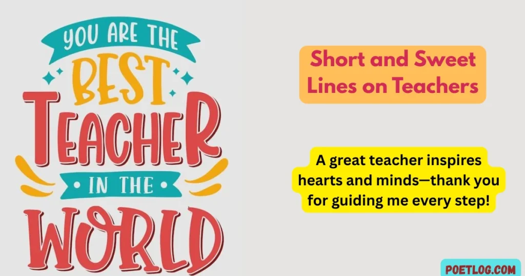 Short and Sweet Lines on Teachers