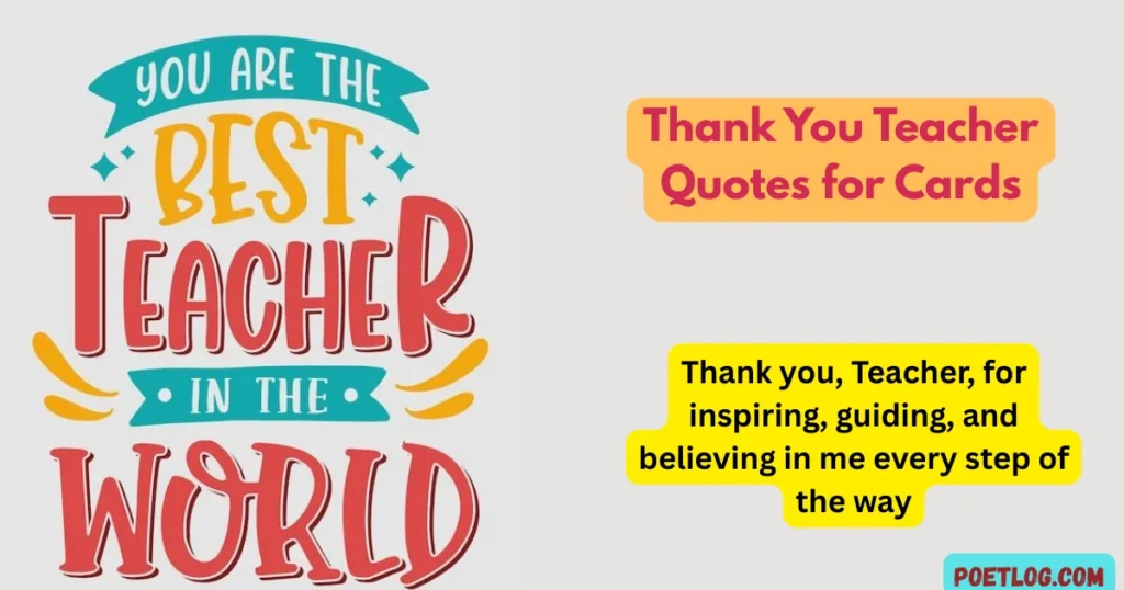 Thank You Teacher Quotes for Cards