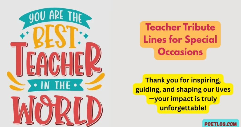 Teacher Tribute Lines for Special Occasions